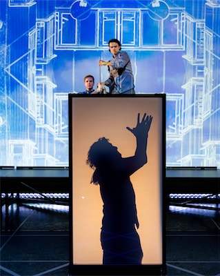 John Teresi, Crosby Lloyd as the Benefactor and Nathan Reder as Criminal Poet.